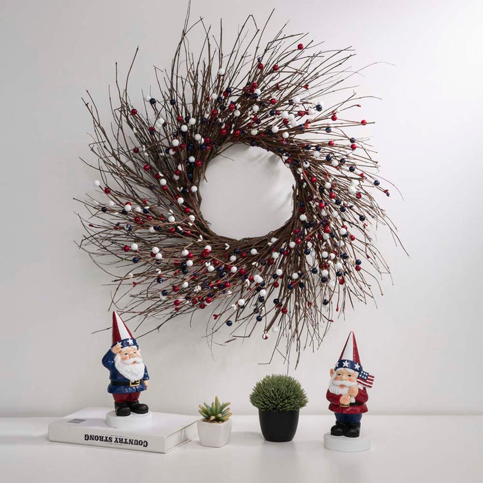 24"D Patriotic RED/White/Blue Berry Wreath