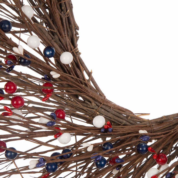 24"D Patriotic RED/White/Blue Berry Wreath