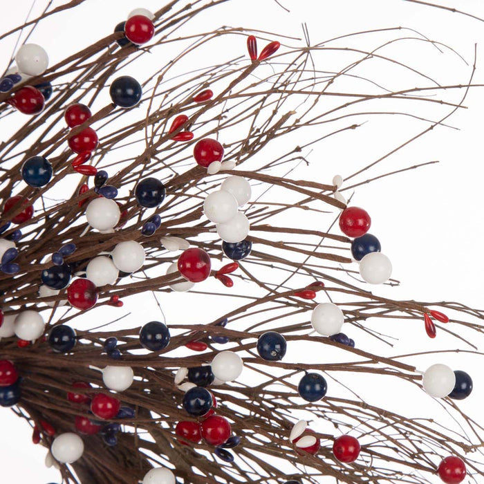 24"D Patriotic RED/White/Blue Berry Wreath