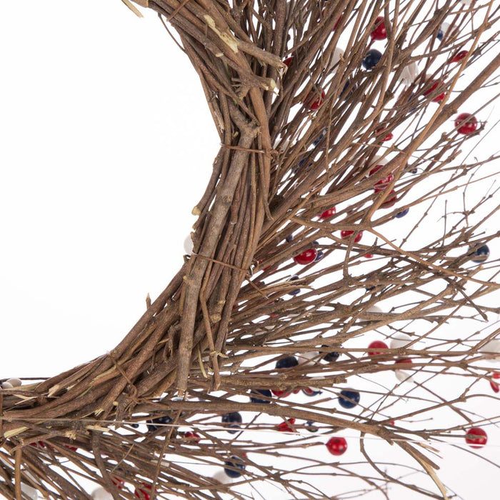 24"D Patriotic RED/White/Blue Berry Wreath