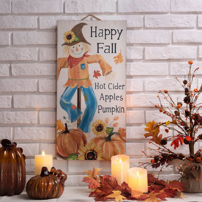 24"H Fall Wooden Scarecrow Hanging Decor