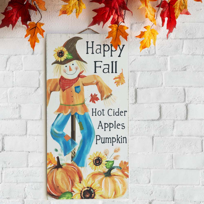 24"H Fall Wooden Scarecrow Hanging Decor