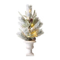 24"H Lighted Flocked Pinecone and Berries Table Tree