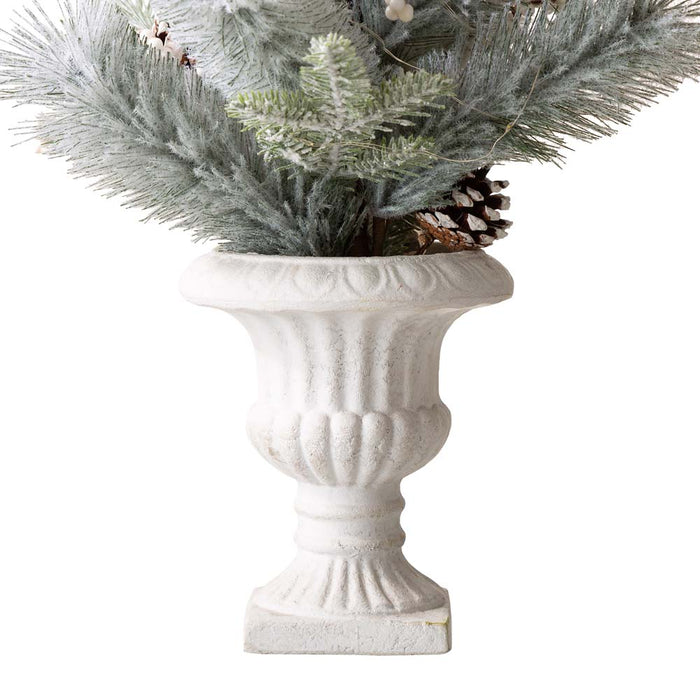 24"H Lighted Flocked Pinecone and Berries Table Tree
