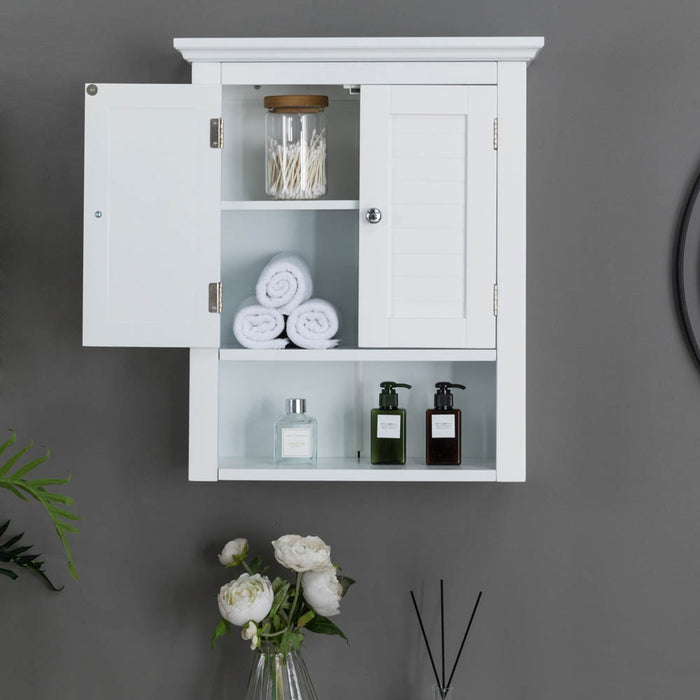 24"H Wooden Bathroom Wall Mounted Storage Cabinet