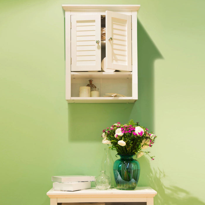 24"H Wooden Bathroom Wall Mounted Storage Cabinet