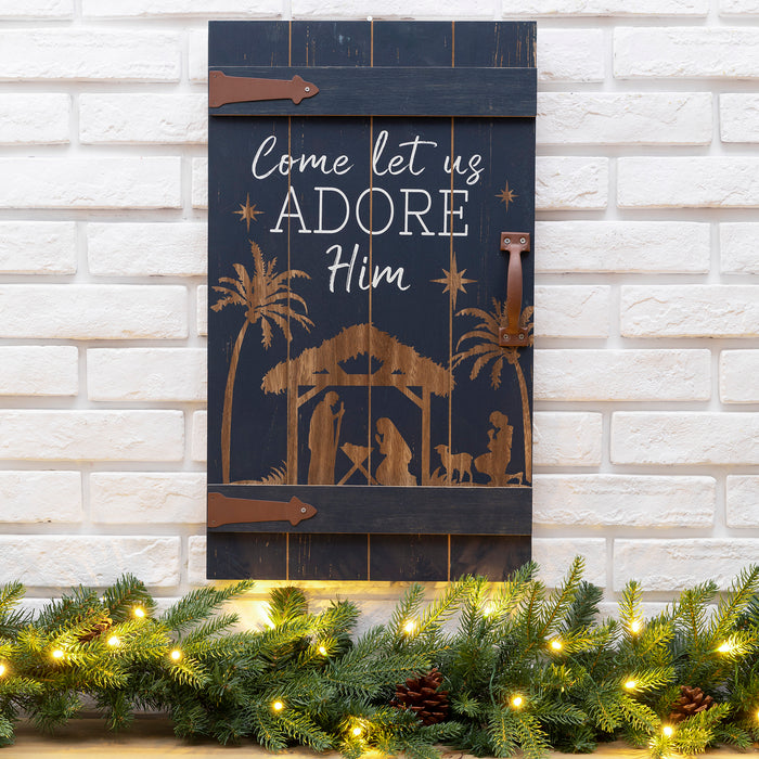 24"H Wooden Nativity Wall Décor