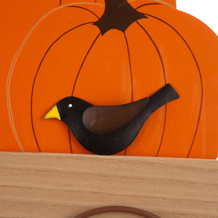 26.38"H Fall Metal/Wooden Pumpkin Cart Yard Stake/Hanging Decor