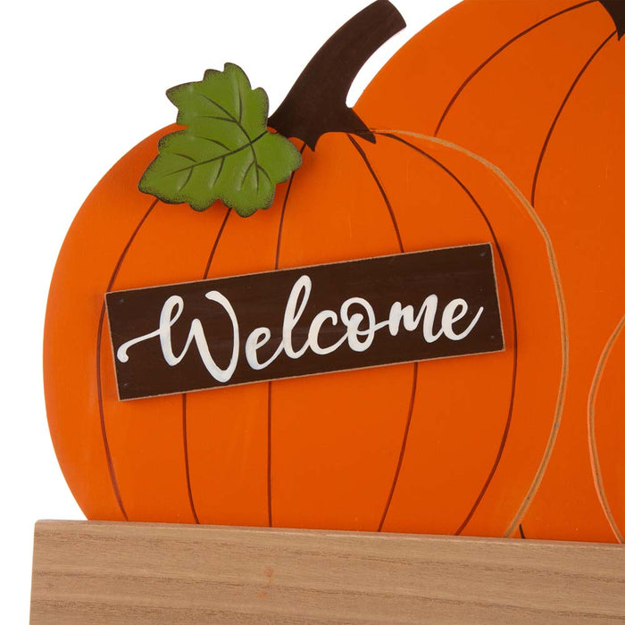 26.38"H Fall Metal/Wooden Pumpkin Cart Yard Stake/Hanging Decor