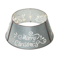26"D Galvanized "Merry Christmas" Cutout Metal Tree Collar with Light String