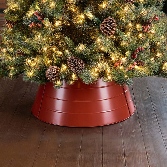 26"D Red Metal Tree Collar