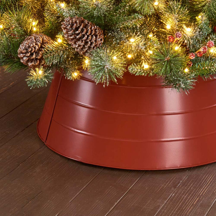 26"D Red Metal Tree Collar