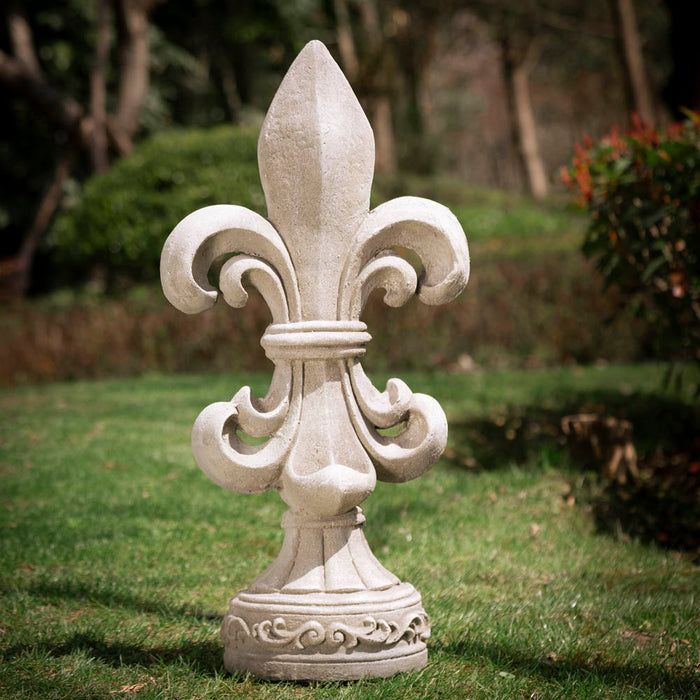 27.25"H MGO Standing Fleur De Lis Garden Statue
