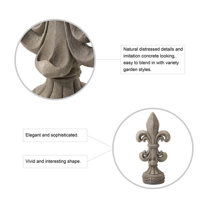 27.25"H MGO Standing Fleur De Lis Garden Statue