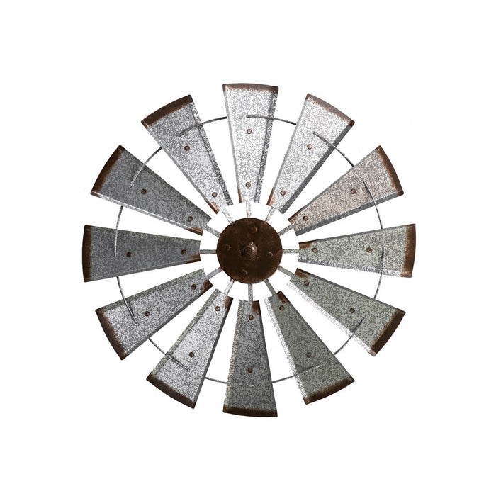 28.50"D Farmhouse Metal Galvanized Wind Spinner Wall Décor