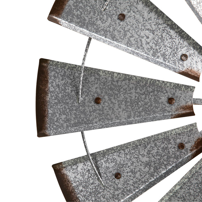 28.50"D Farmhouse Metal Galvanized Wind Spinner Wall Décor