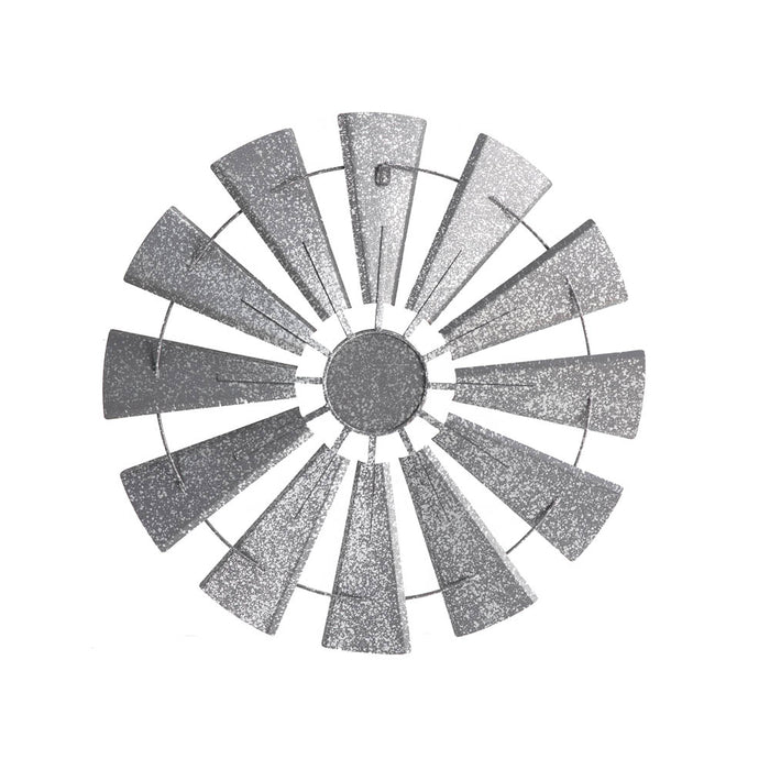 28.50"D Farmhouse Metal Galvanized Wind Spinner Wall Décor