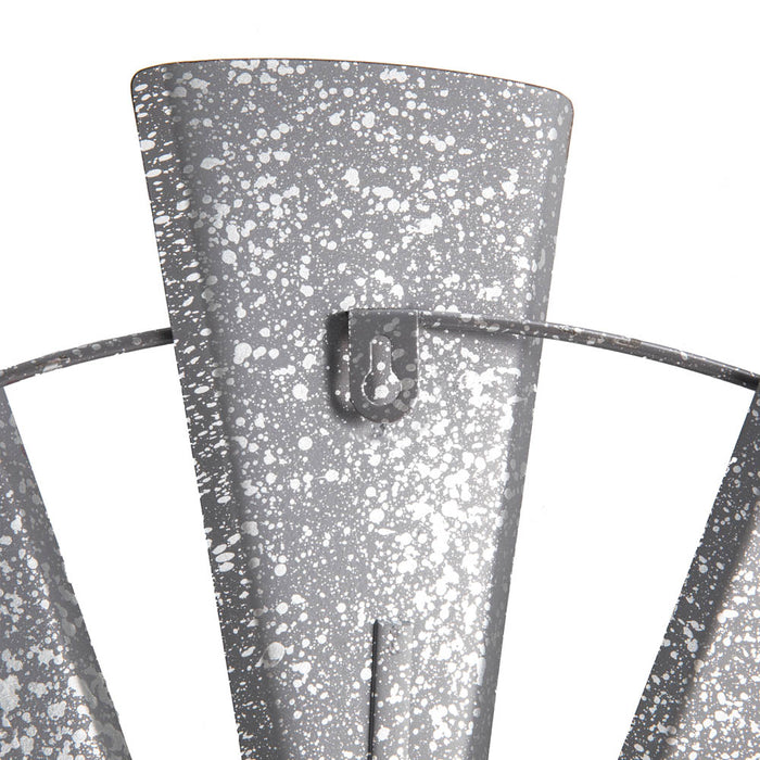 28.50"D Farmhouse Metal Galvanized Wind Spinner Wall Décor