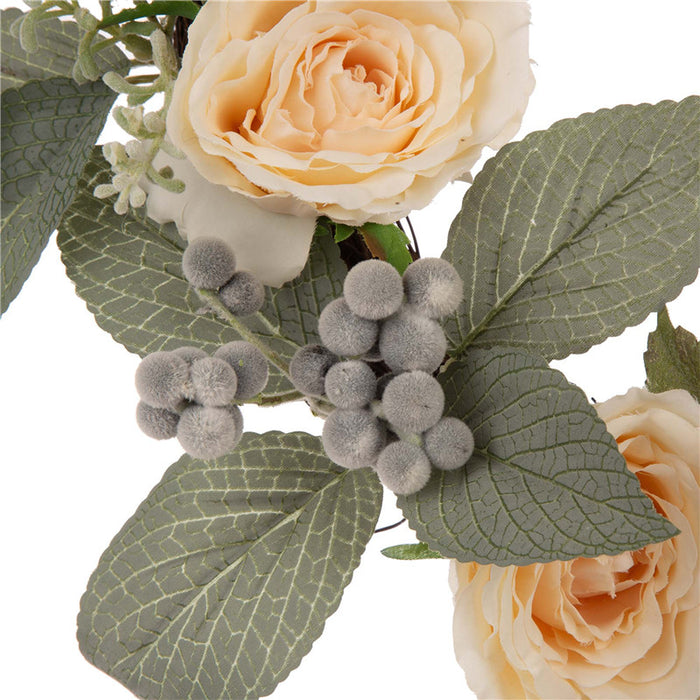 28"H Wooden Window Frame with 22"D Hydrangea Rose Wreath