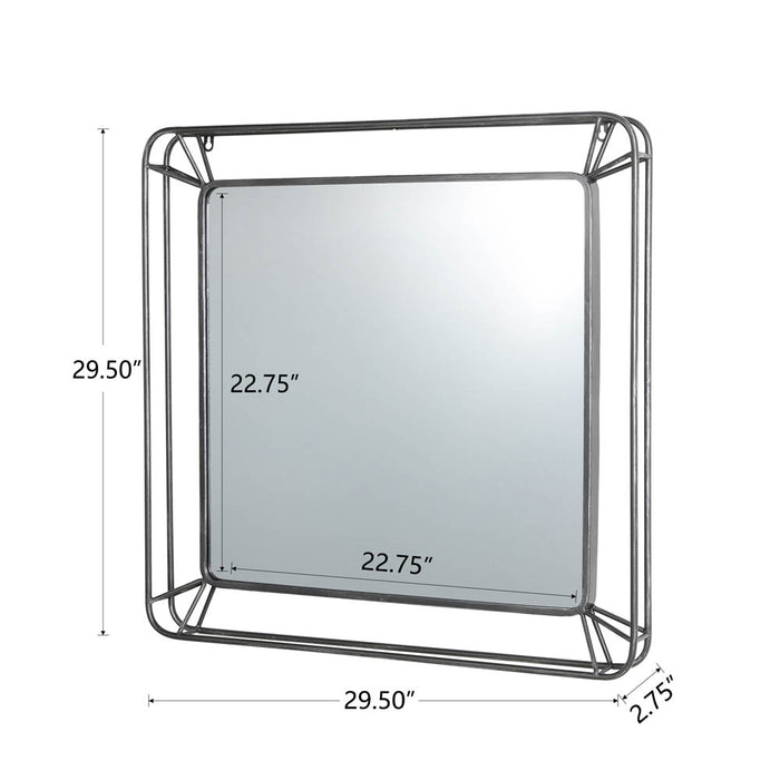 29.50"H Oversized Square Wall Mirror with Metal Frame