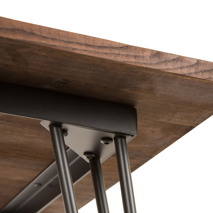 29.53"H Industrial Steel Hairpin Leg Dining Table with Elm Wood Top
