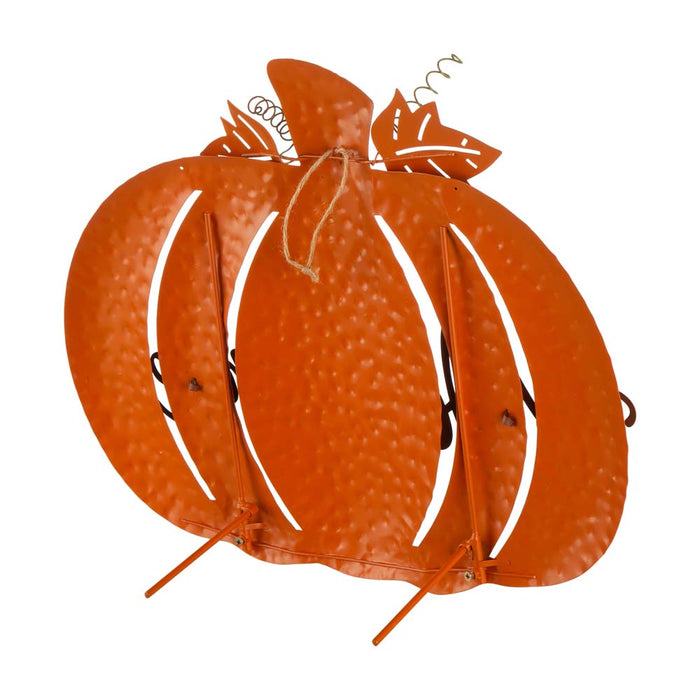 29.72"H Fall Metal Pumpkin Yard Stake/Standing/Hanging Sign