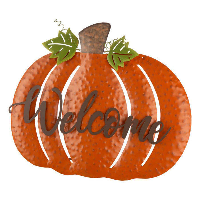 29.72"H Fall Metal Pumpkin Yard Stake/Standing/Hanging Sign