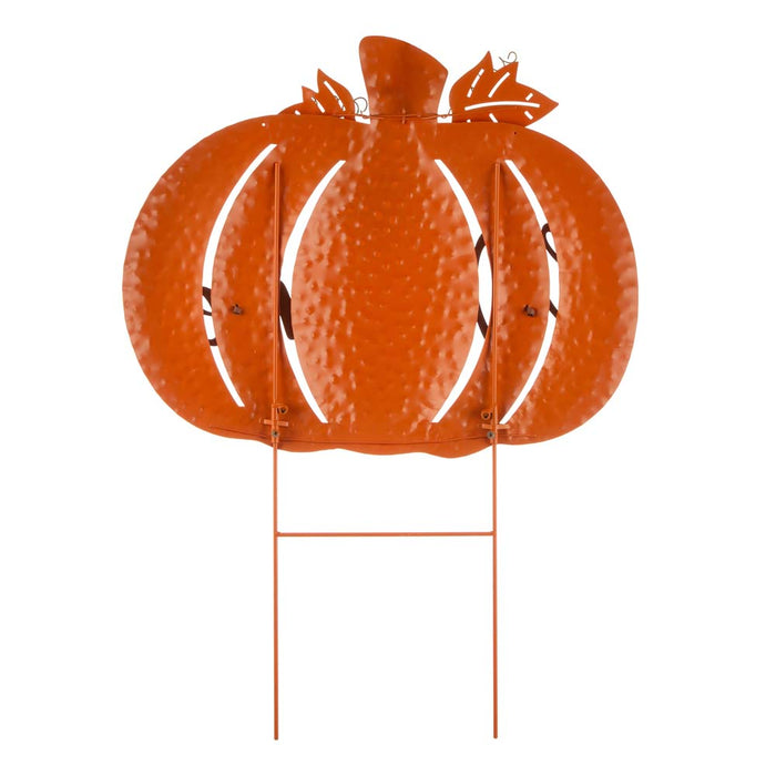 29.72"H Fall Metal Pumpkin Yard Stake/Standing/Hanging Sign