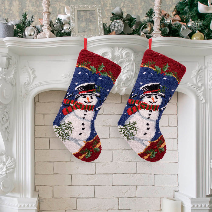2PK  Hooked Stocking, Snowman