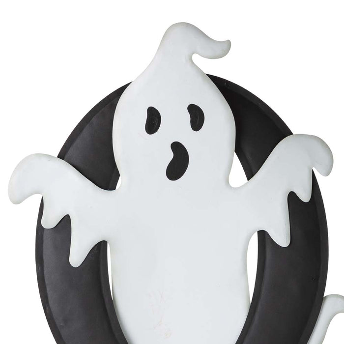 30"H Halloween Metal Ghost BOO Yard Stake or Hanging Decor, Set of 3 (Two Functions)
