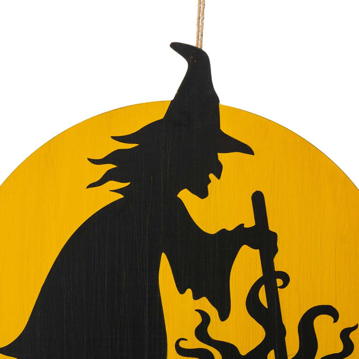 30"H Halloween Wooden & Metal "Witch is making poison" Yard Stake or Wall Décor (Two Functions)