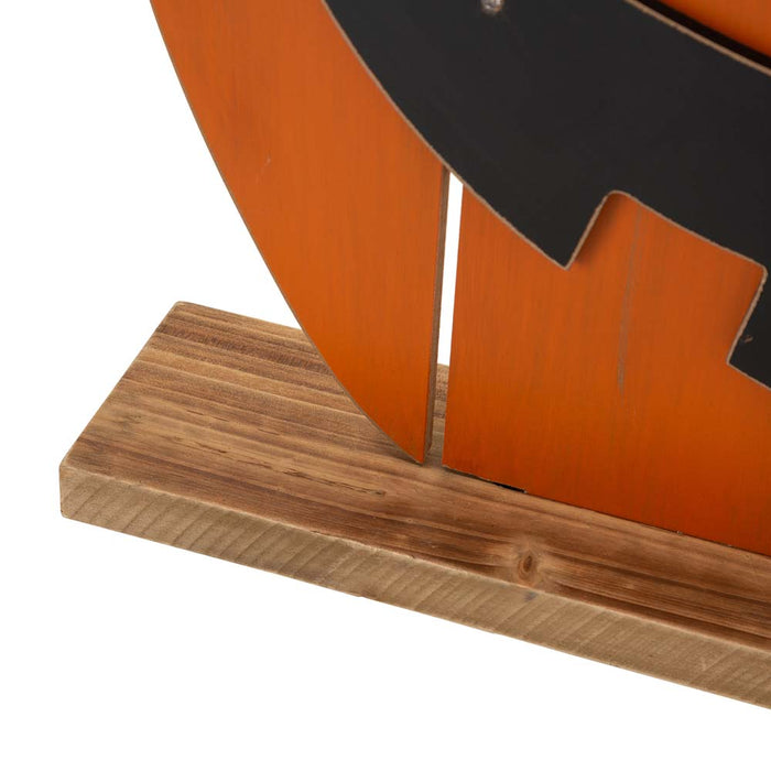 30"H Lighted Wooden Cutout Pumpkin Porch Decor