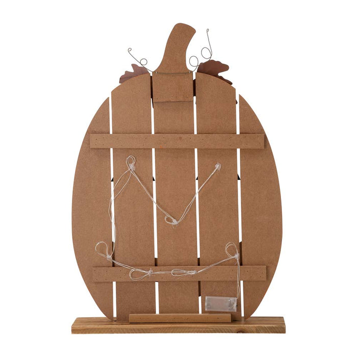 30"H Lighted Wooden Cutout Pumpkin Porch Decor