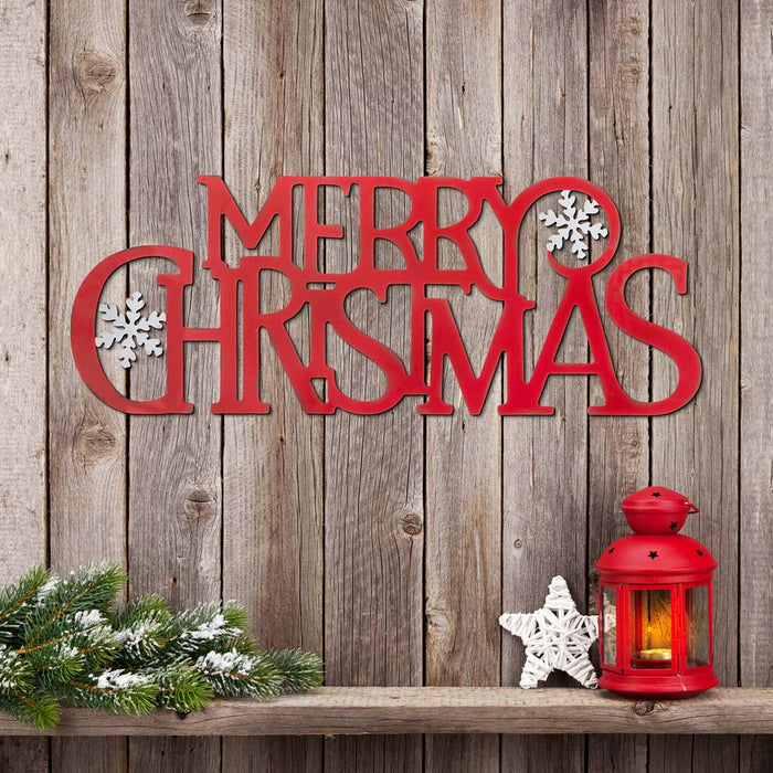 30"L Metal "MERRY CHRISTMAS" Wall Decor