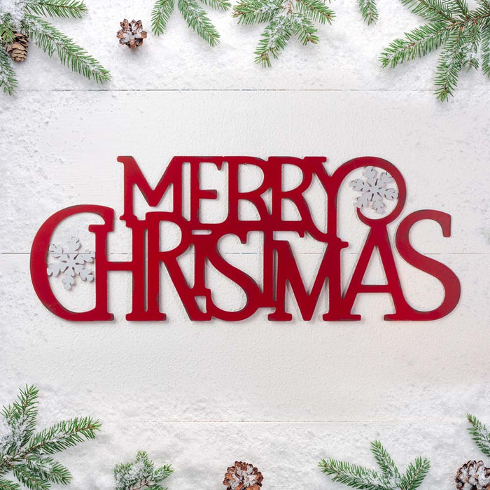 30"L Metal "MERRY CHRISTMAS" Wall Decor
