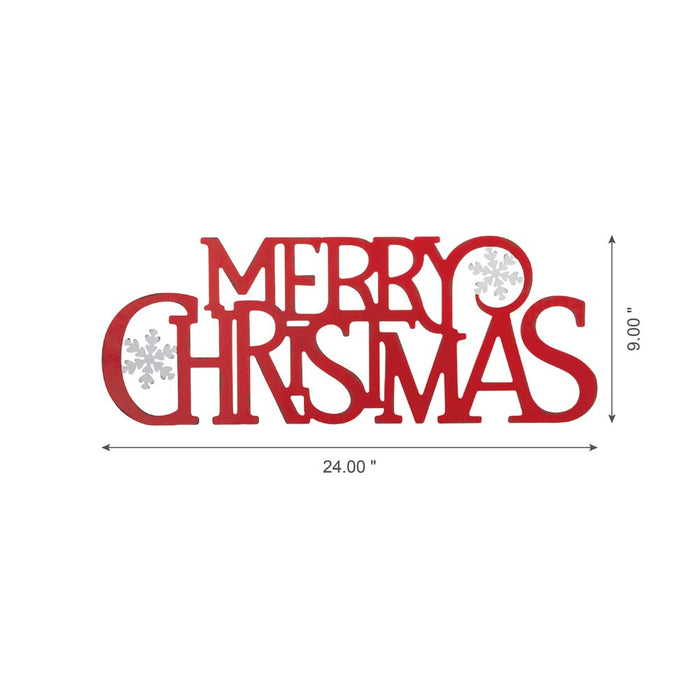 30"L Metal "MERRY CHRISTMAS" Wall Decor