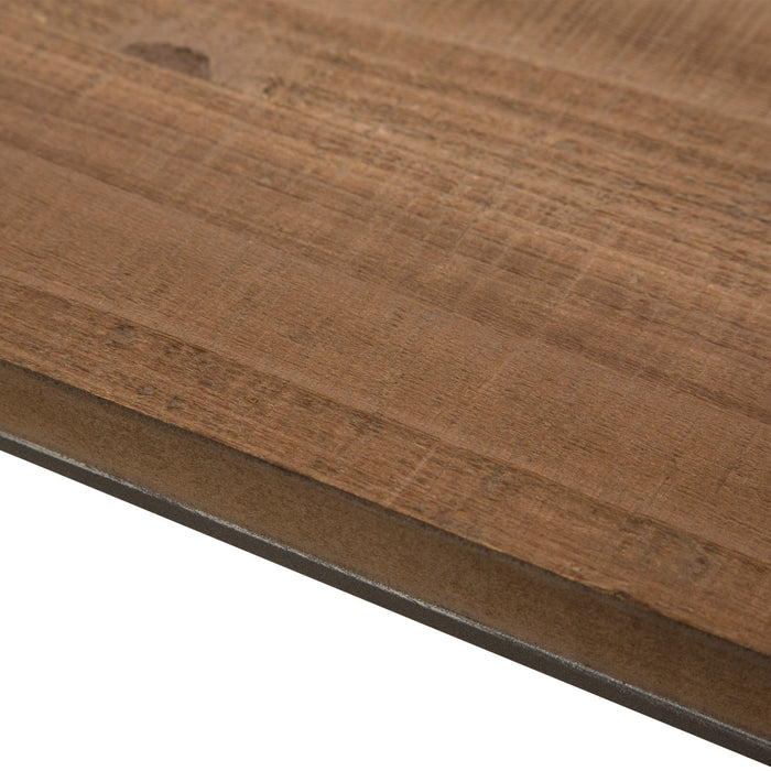 31.5"L Farmhouse Rustic Metal/Wooden Wall Shelf