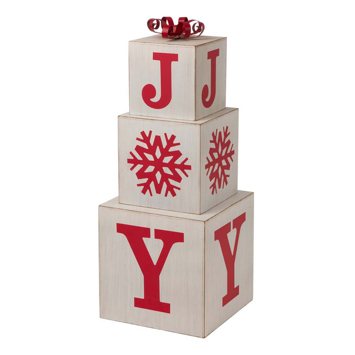31.89"H Wooden Block Wording Porch Sign - JOY