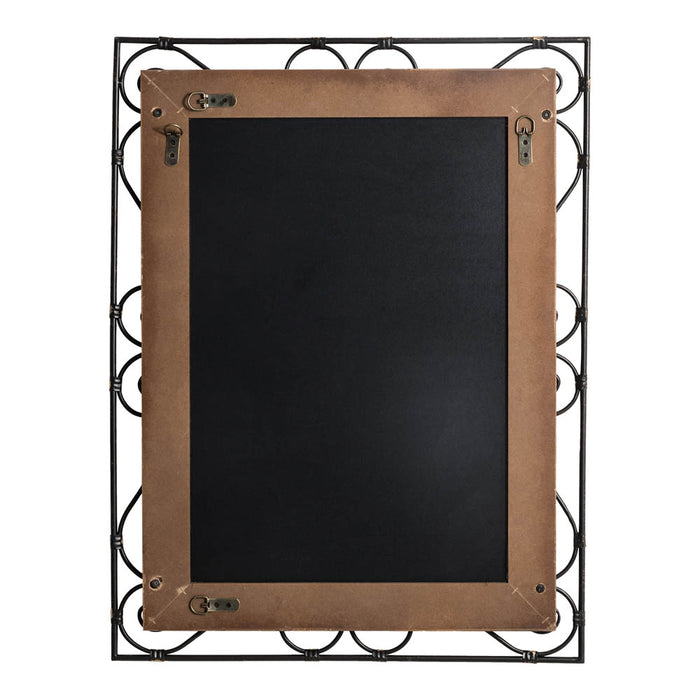 31"H Traditional Rectangle Wooden And Metal Scroll Wall Mirror