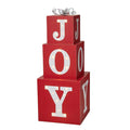 32"H Lighted Wooden Stacked Block "JOY" Porch Sign Boxes