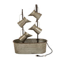 33.25"H Farmhouse Galvanized Metal Cascading Water Fountain