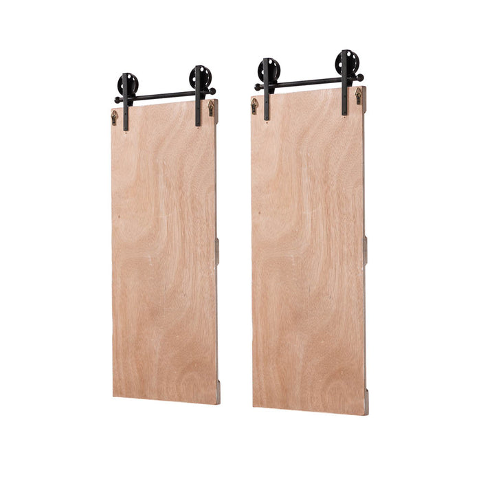 35.25"H Farmhouse Wooden Barn Door Wall Decor, Set of 2