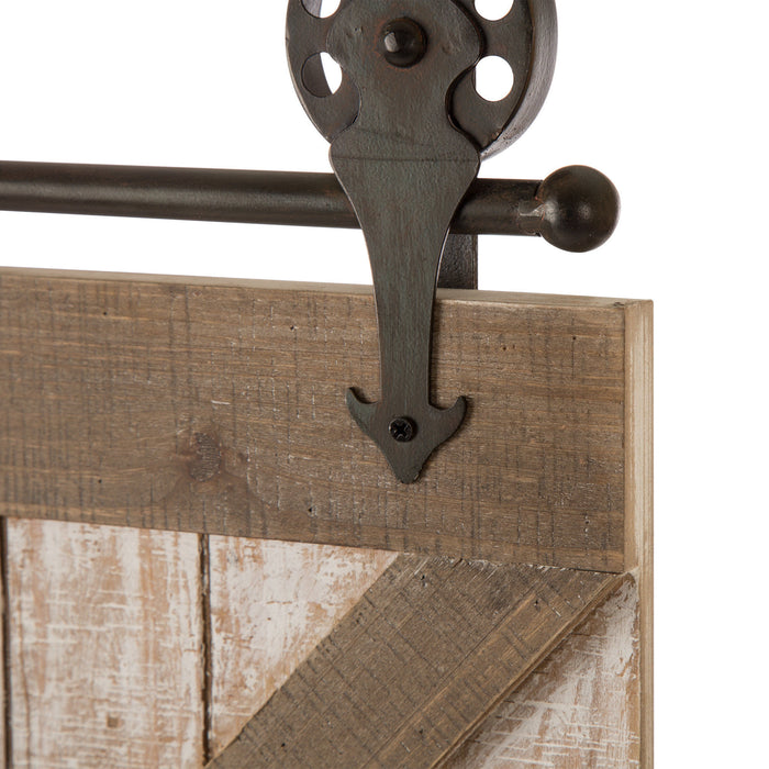 35.25"H Farmhouse Wooden Barn Door Wall Decor, Set of 2