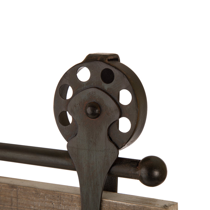 35.25"H Farmhouse Wooden Barn Door Wall Decor, Set of 2