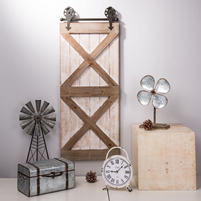 35.25"H Farmhouse Wooden Barn Door Wall Decor