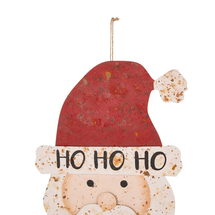 35.98"H Rusty Metal Santa Decor