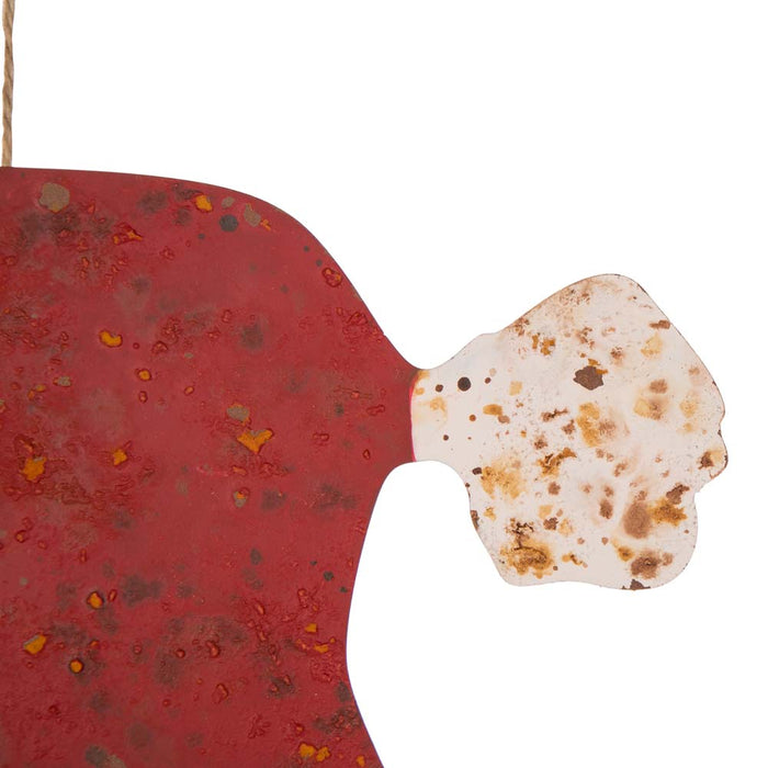 35.98"H Rusty Metal Santa Decor