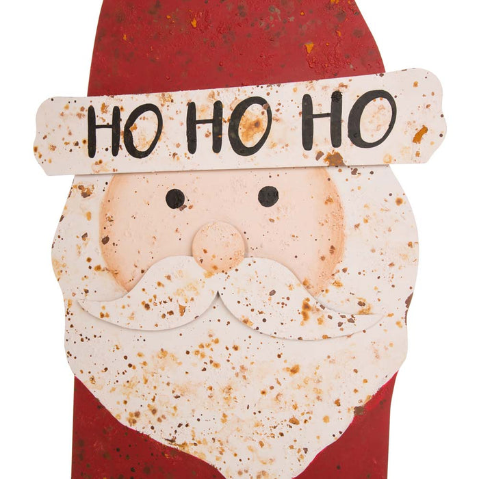 35.98"H Rusty Metal Santa Decor