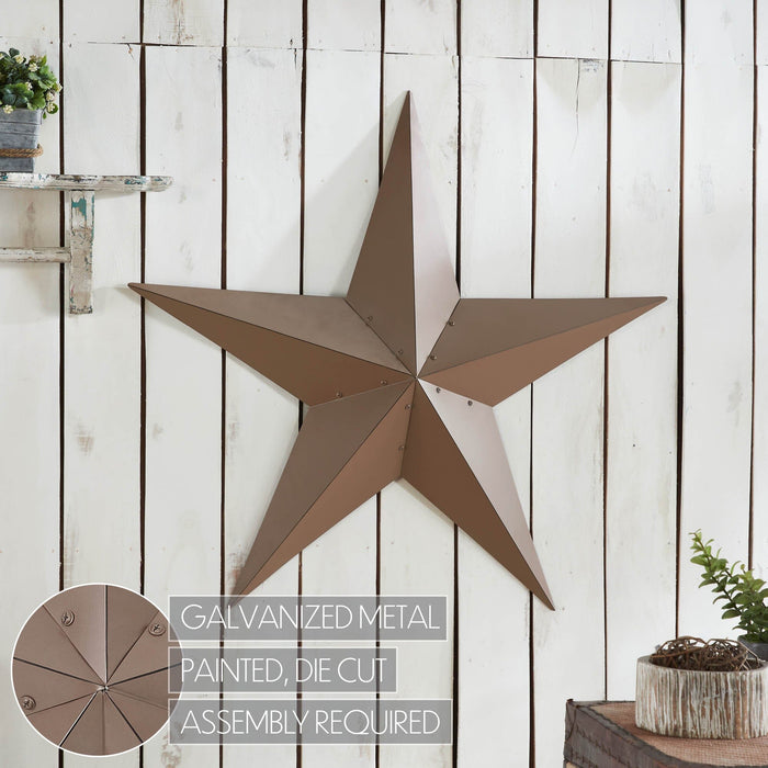 36" Satin Brown Metal Barn Star - Primitive Star Quilt Shop
