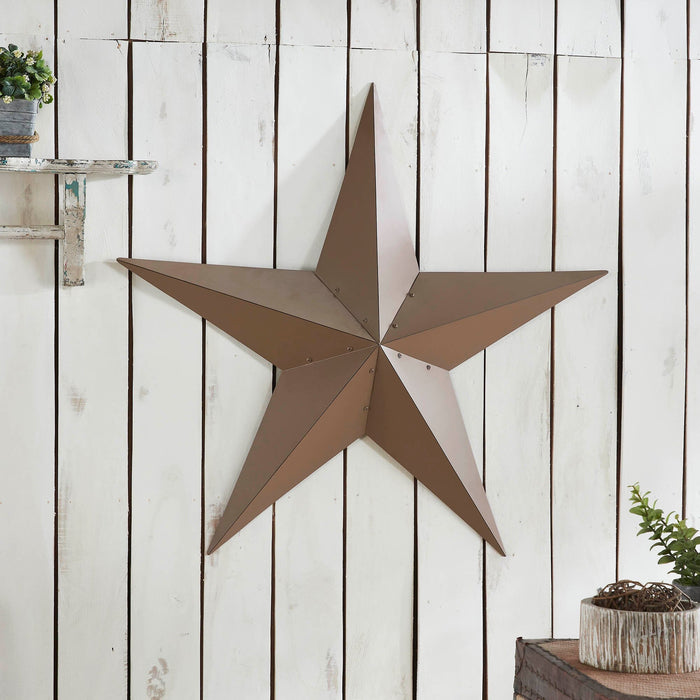 36" Satin Brown Metal Barn Star - Primitive Star Quilt Shop